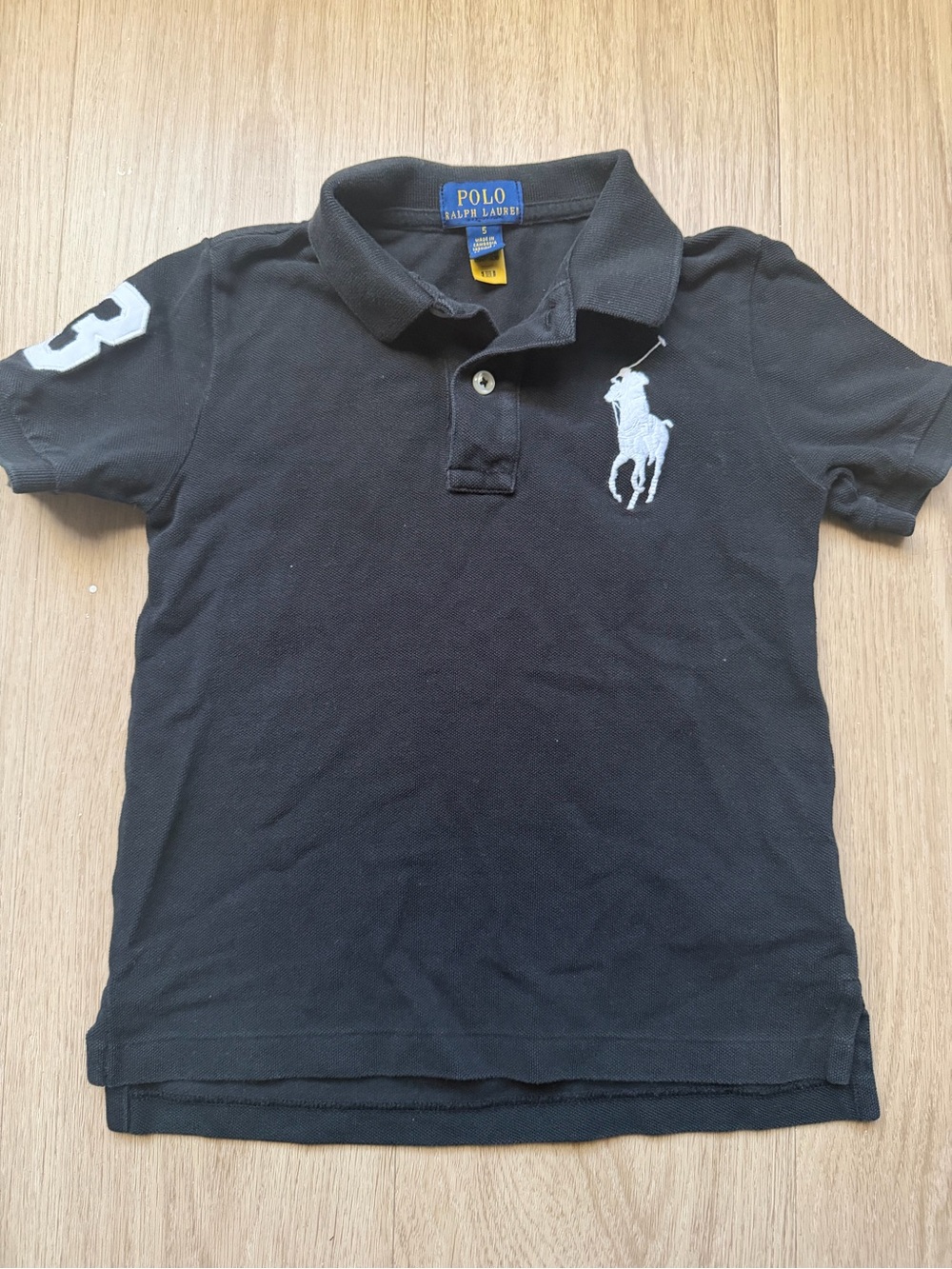 Polo by Ralph Lauren Boys Black Polo with White Embroidered Pony